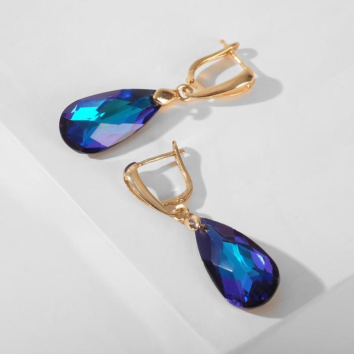 Серьги со стразами "Иллюзион" капля , цвет синий в золоте
Серьги со стразами "Иллюзион" капля , цвет синий в золоте