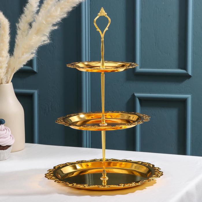 Подставка под фрукты «Изида», 3 яруса, 25×25×35 см, цвет золотой
Подставка под фрукты «Изида», 3 яруса, 25×25×35 см, цвет золотой