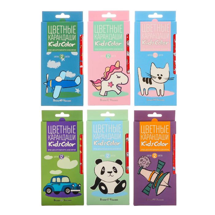 Цветные карандаши 12 цветов BrunoVisconti KidsColor, 3 мм, МИКС
Цветные карандаши 12 цветов BrunoVisconti KidsColor, 3 мм, МИКС