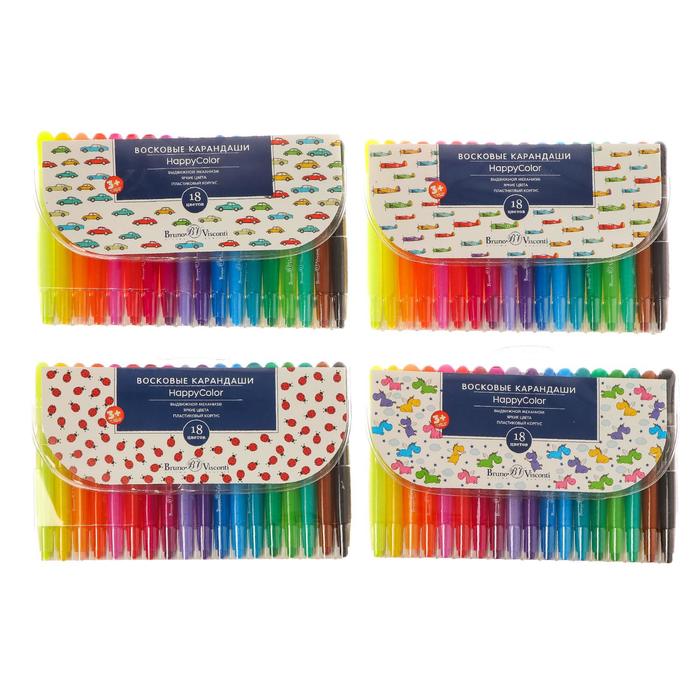 Мелки восковые 18 цветов HappyColor, выкручивающиеся, пластиковый корпус, МИКС
Мелки восковые 18 цветов HappyColor, выкручивающиеся, пластиковый корпус, МИКС