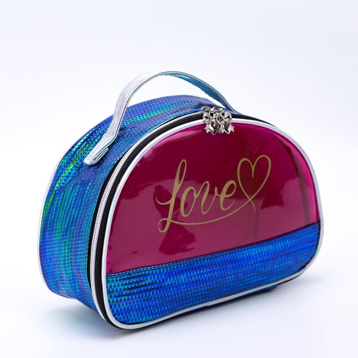 фото Косметичка, отдел на молнии, цвет синий