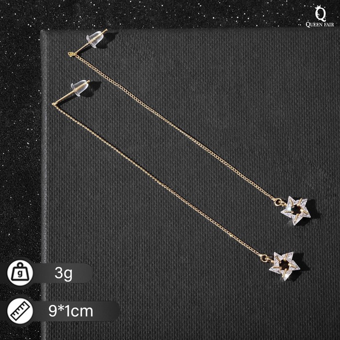 Серьги висячие со стразами "Цепочки" звёздочка, цвет белый в золоте
Серьги висячие со стразами "Цепочки" звёздочка, цвет белый в золоте