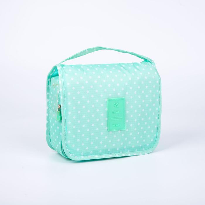 фото Косметичка-несессер, отдел на молнии, с крючком, цвет зелёный