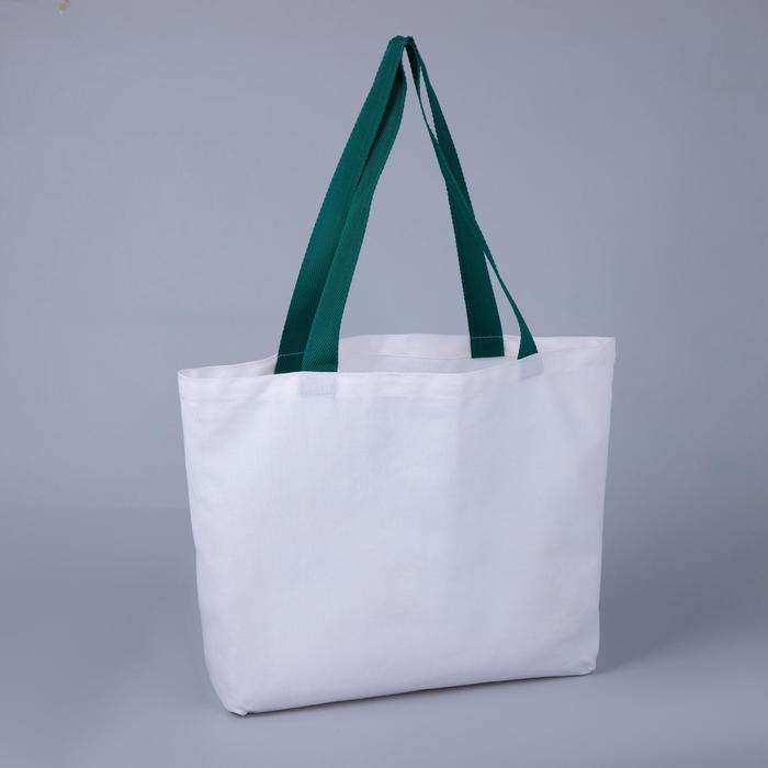 Сумка-шопер, отдел без молнии, цвет белый/зелёный 
Сумка-шопер, отдел без молнии, цвет белый/зелёный