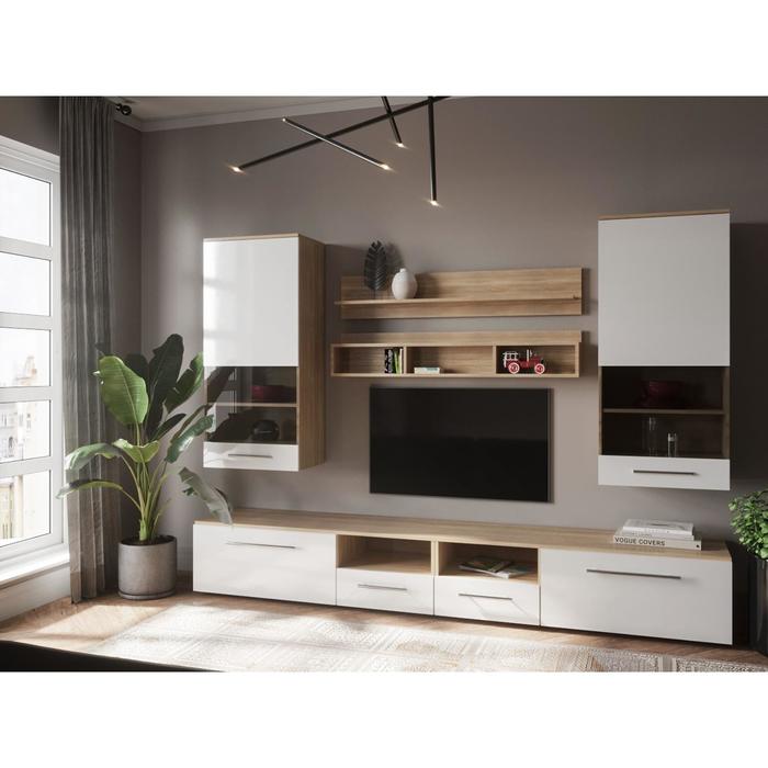 Гостиная Афина-2 без подсветки, 2800*2050*480, Дуб сонома/Белый глянец
Гостиная Афина-2 без подсветки, 2800*2050*480, Дуб сонома/Белый глянец