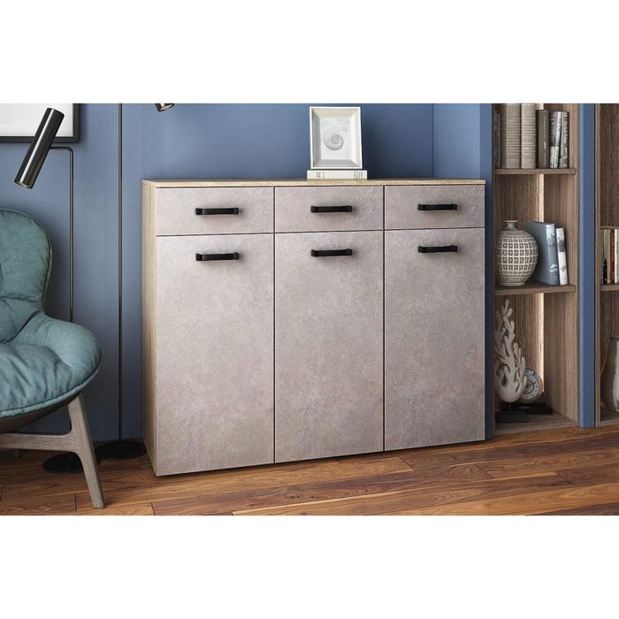 Комод Виго-5, 1200*985*450, Дуб сонома/Бетон 
Комод Виго-5, 1200*985*450, Дуб сонома/Бетон