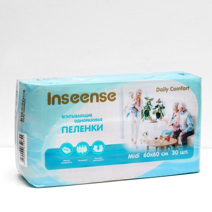 Пеленки впитывающие, одноразовые INSEENSE Daily Comfort 60х60см, 30 шт
Пеленки впитывающие, одноразовые INSEENSE Daily Comfort 60х60см, 30 шт