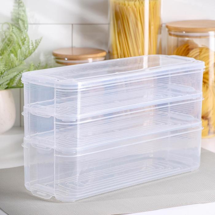 Набор контейнеров для хранения продуктов, 3 шт, 30×12×18,5 см, цвет прозрачный
Набор контейнеров для хранения продуктов, 3 шт, 30×12×18,5 см, цвет прозрачный