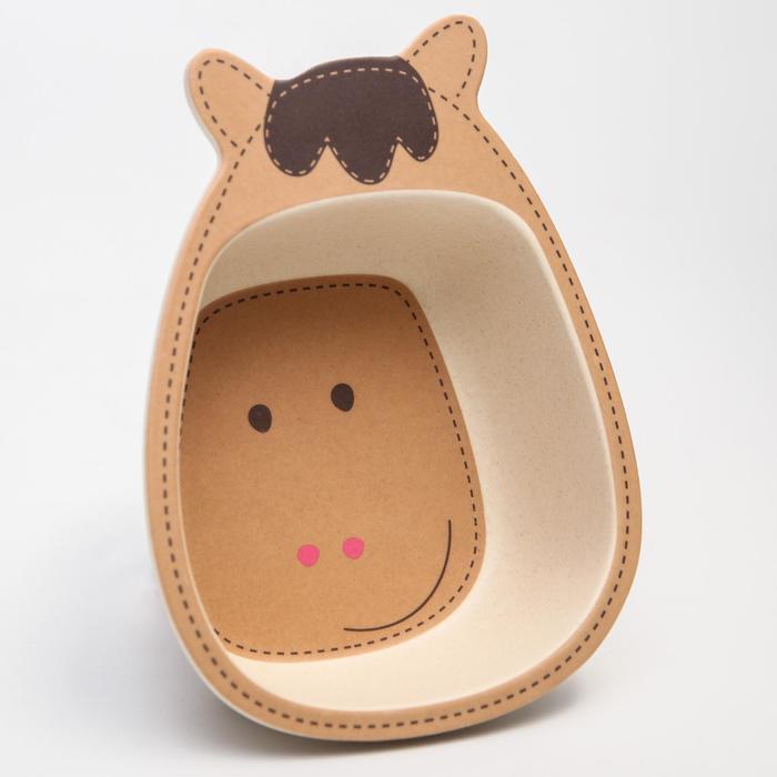 фото Миска детская из бамбука "лошадка"