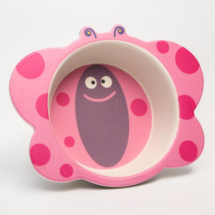 фото Миска детская из бамбука "бабочка"