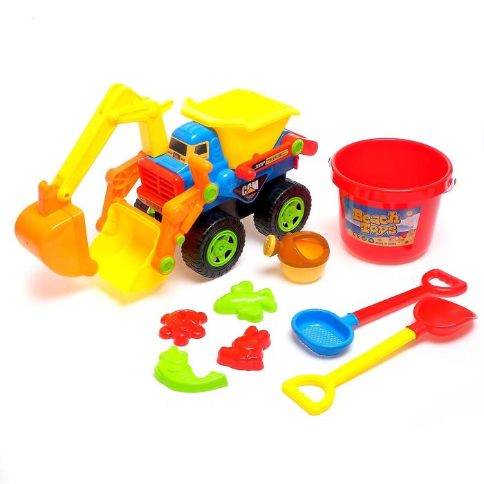 Песочный набор «Автоэкскаватор», 9 предметов, цвета МИКС 
Песочный набор «Автоэкскаватор», 9 предметов, цвета МИКС