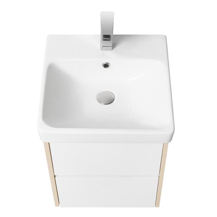 фото Тумба под раковину aquaton «сканди 45», цвет белая, дуб верона