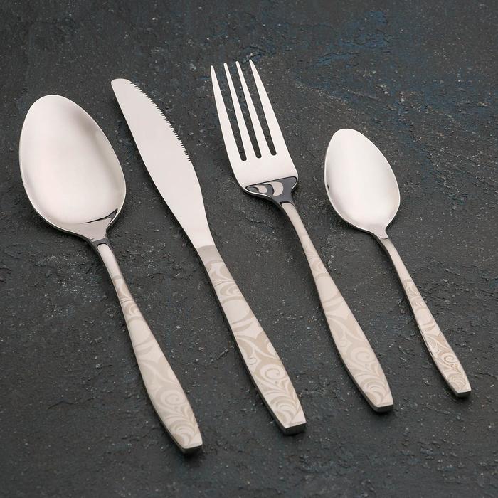 Набор столовых приборов Magistro, 24 предмета, цвет серебряный
Набор столовых приборов Magistro, 24 предмета, цвет серебряный