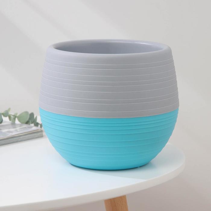 Горшок для цветов «Япония», 2 л, цвет бирюзово-серый 
Горшок для цветов «Япония», 2 л, цвет бирюзово-серый