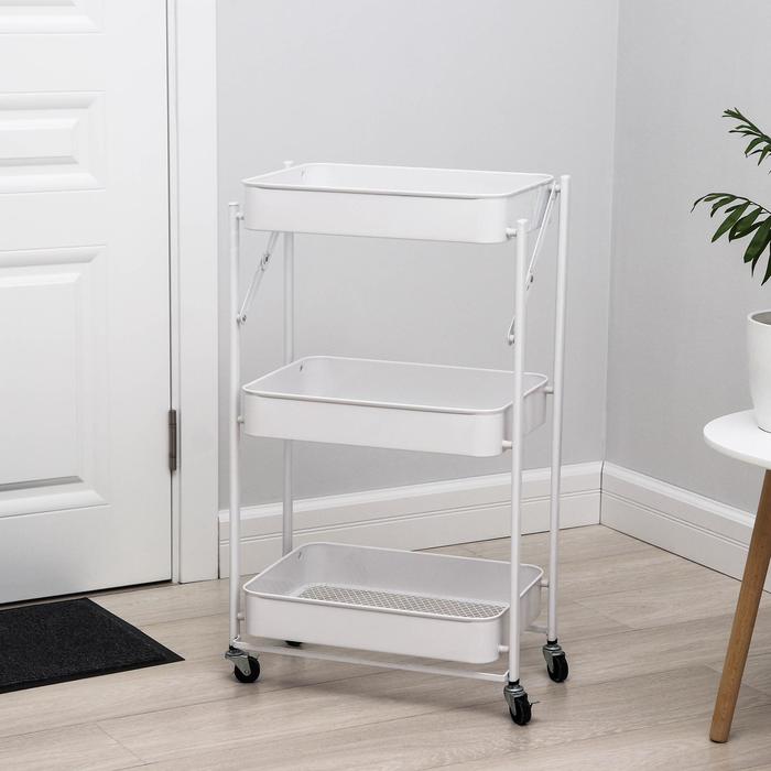 Этажерка напольная 3-х ярусная, 45,5×29,5×77,5 см, на колёсиках, цвет белый
Этажерка напольная 3-х ярусная, 45,5×29,5×77,5 см, на колёсиках, цвет белый