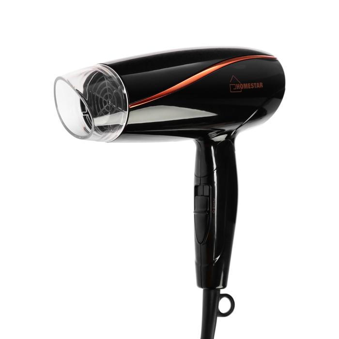 Фен HOMESTAR HS-8009, 1200-1500 Вт, 2 скорости, 2 температурных режима, чёрный