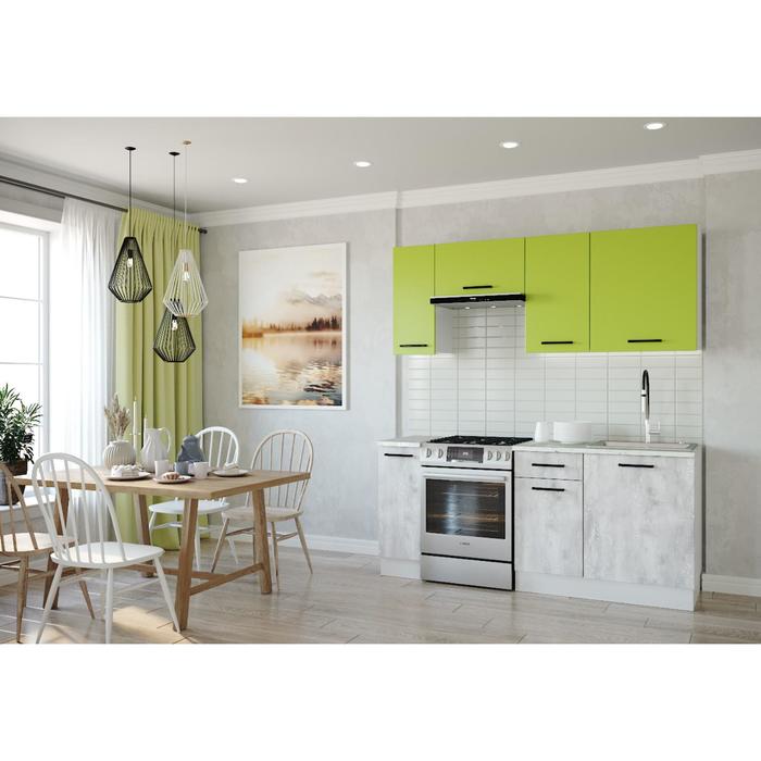 Кухня Гарда 1832х600 Белый/ Мрамор Марквина белый/Лайм,Пайн 
Кухня Гарда 1832х600 Белый/ Мрамор Марквина белый/Лайм,Пайн