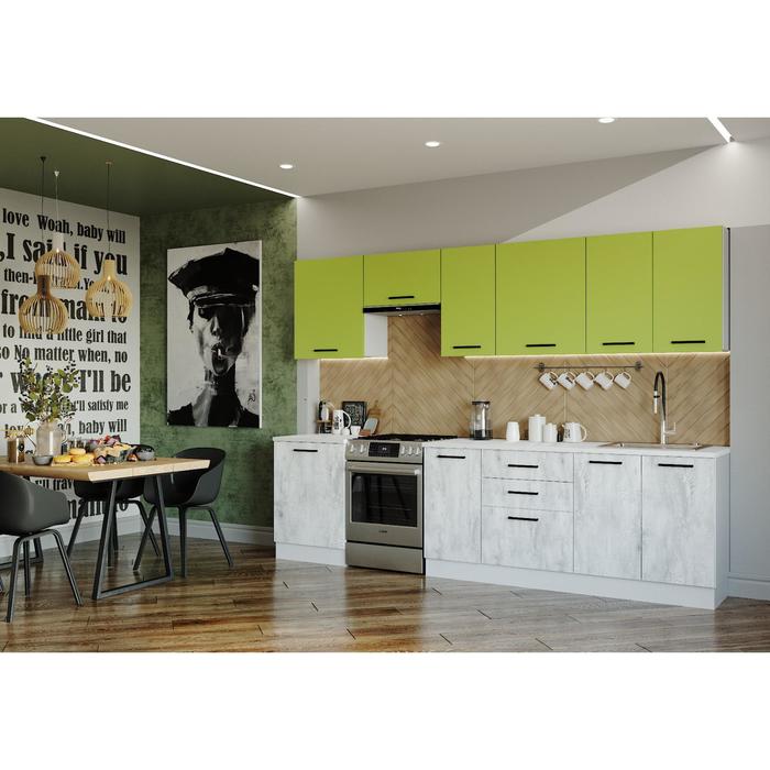 Кухня Гарда 3032х600 Белый/ Мрамор Марквина белый/Пайн, Лайм 
Кухня Гарда 3032х600 Белый/ Мрамор Марквина белый/Пайн, Лайм