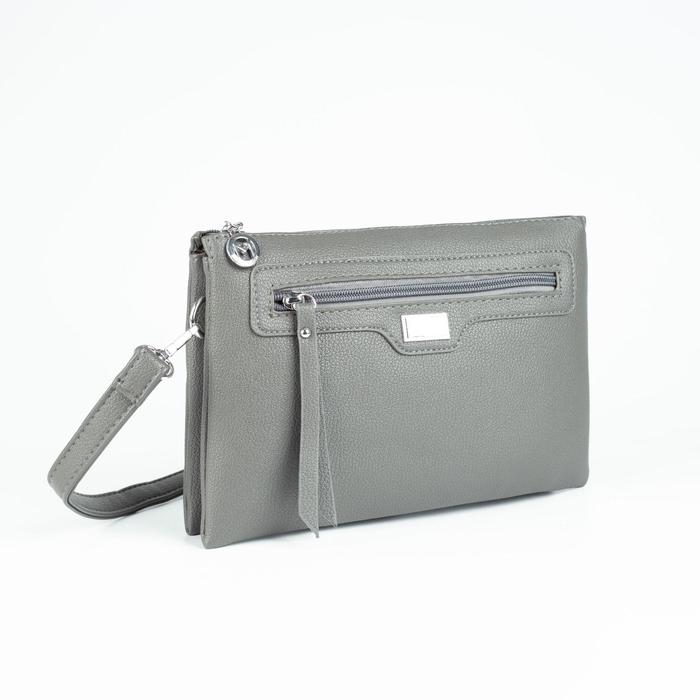 Сумка женская, 2 отдела на молнии, наружный карман, длинный ремень, цвет серый
Сумка женская, 2 отдела на молнии, наружный карман, длинный ремень, цвет серый