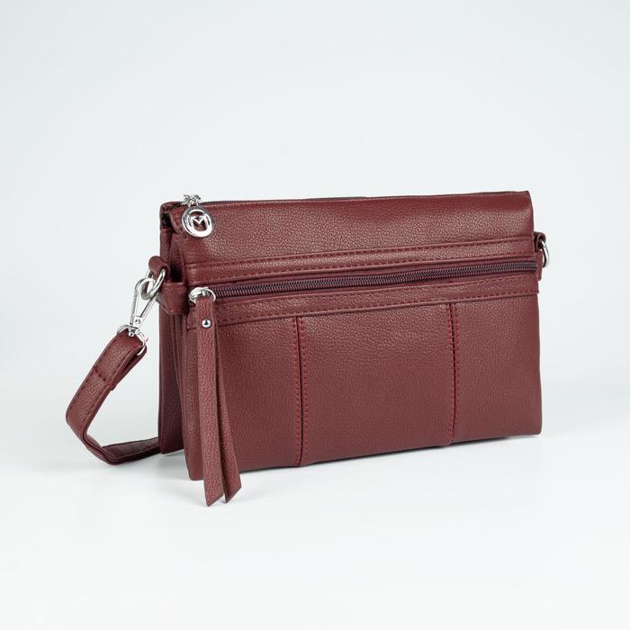 Сумка женская, 3 отдела на молнии, 2 наружных кармана, длинный ремень, цвет бордовый
Сумка женская, 3 отдела на молнии, 2 наружных кармана, длинный ремень, цвет бордовый