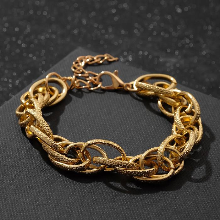 Браслет "Цепь" утолщённые овалы с узором, цвет золото ,L=18,5см
Браслет "Цепь" утолщённые овалы с узором, цвет золото ,L=18,5см