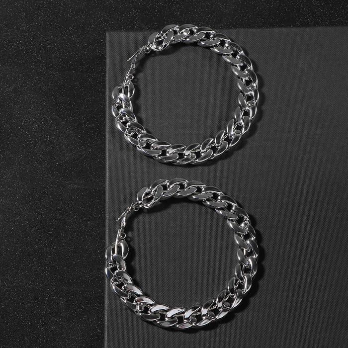 Серьги-кольца "Цепь" огранки, d=9, цвет серебро
Серьги-кольца "Цепь" огранки, d=9, цвет серебро