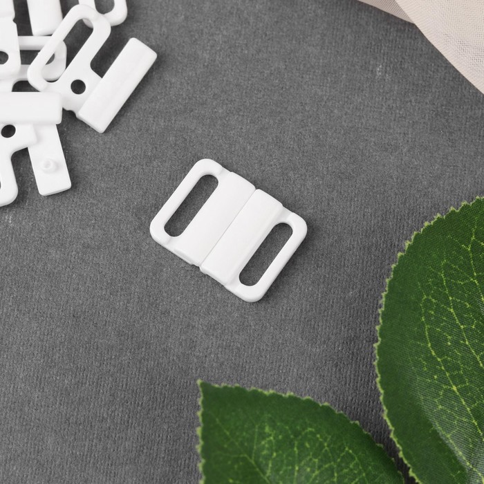 Застёжка для бюстгальтера, пластиковая, 14 мм, 10 шт, цвет белый
Застёжка для бюстгальтера, пластиковая, 14 мм, 10 шт, цвет белый