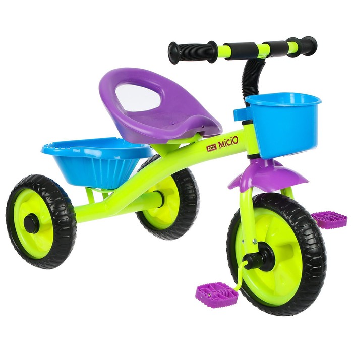 фото Велосипед трехколесный micio antic, цвет салатовый/фиолетовый/синий