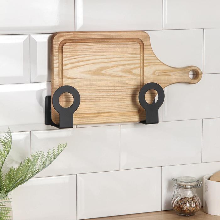 Держатель для крышек и досок настенный, 5,5×6,5×8,4 см, цвет чёрный
Держатель для крышек и досок настенный, 5,5×6,5×8,4 см, цвет чёрный