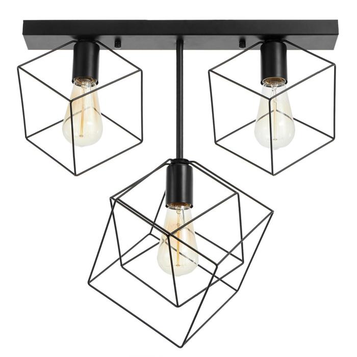 Светильник "Куб грани" 3хE27 40Вт черный 60x25x25 см
Светильник "Куб грани" 3хE27 40Вт черный 60x25x25 см