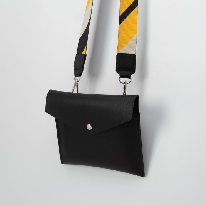 Сумка женская, отдел на клапане, длинный ремень, цвет чёрный
Сумка женская, отдел на клапане, длинный ремень, цвет чёрный