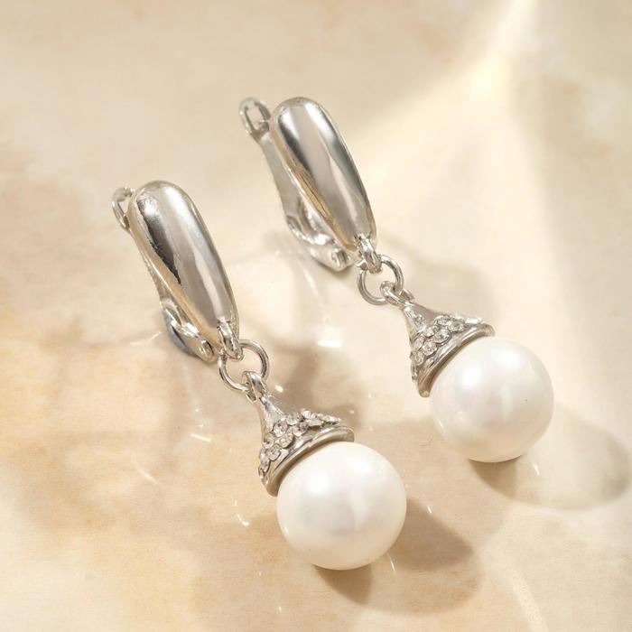 Серьги с жемчугом "Грейс" купол, цвет белый в серебре
Серьги с жемчугом "Грейс" купол, цвет белый в серебре