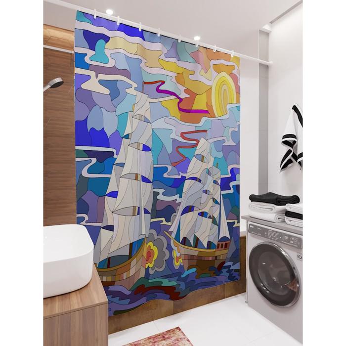 Штора для ванной «Витраж морская битва», размер 180х200 см
Штора для ванной «Витраж морская битва», размер 180х200 см
