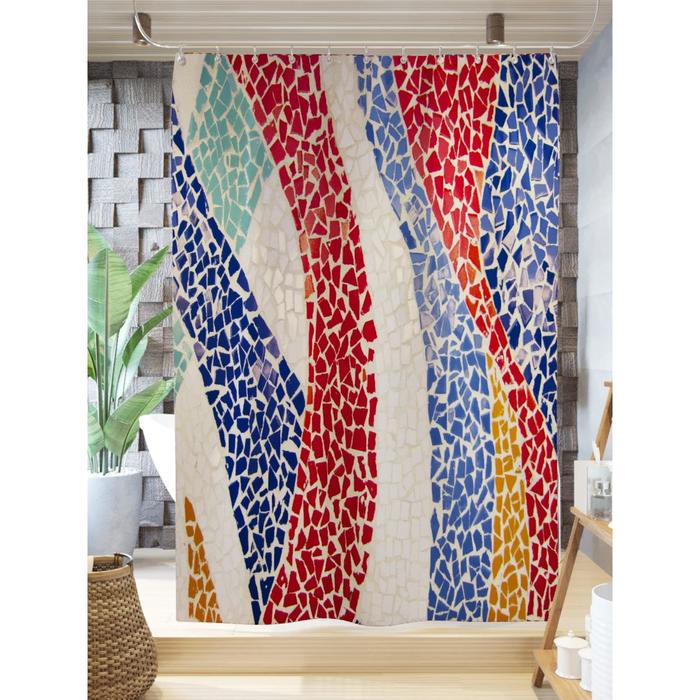 Штора для ванной «Волнистая мозаика», размер 180х200 см
Штора для ванной «Волнистая мозаика», размер 180х200 см