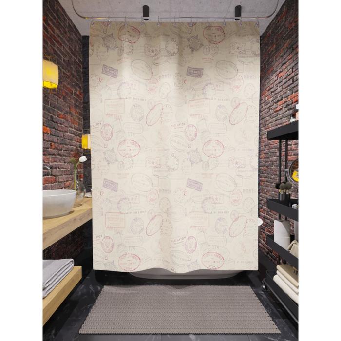 Штора для ванной «Почтовые штампы», размер 180х200 см
Штора для ванной «Почтовые штампы», размер 180х200 см