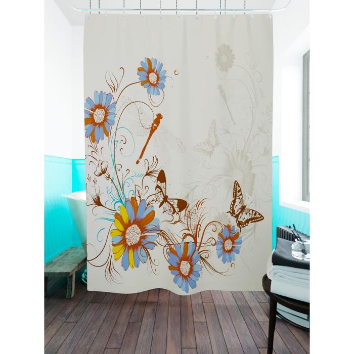 Штора для ванной «Цветочный фон», размер 180х200 см
Штора для ванной «Цветочный фон», размер 180х200 см