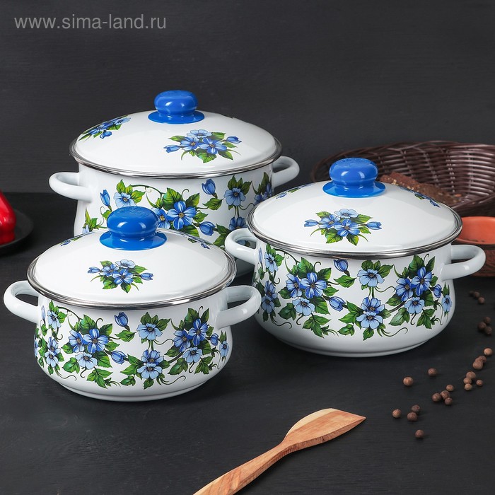 Набор кастрюль «Забава», 3 шт: 2 л, 3 л, 4 л, цвет голубой
Набор кастрюль «Забава», 3 шт: 2 л, 3 л, 4 л, цвет голубой