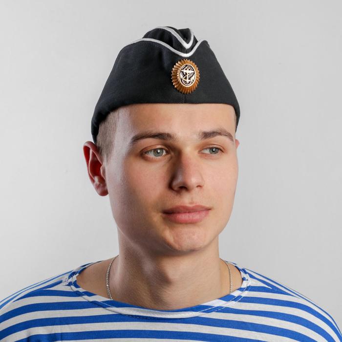 Пилотка ВМФ, с кокардой, цвет чёрный, р. 56 + термонаклейка
Пилотка ВМФ, с кокардой, цвет чёрный, р. 56 + термонаклейка