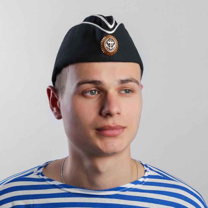 Пилотка ВМФ, с кокардой, цвет чёрный, р. 58 + термонаклейка
Пилотка ВМФ, с кокардой, цвет чёрный, р. 58 + термонаклейка