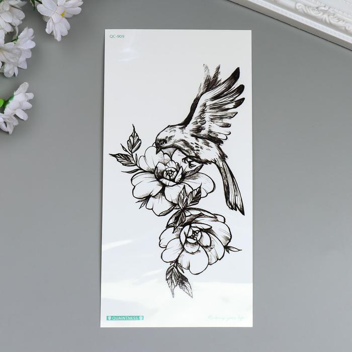 Татуировка на тело чёрная "Птица и цветы" 21х10 см
Татуировка на тело чёрная "Птица и цветы" 21х10 см