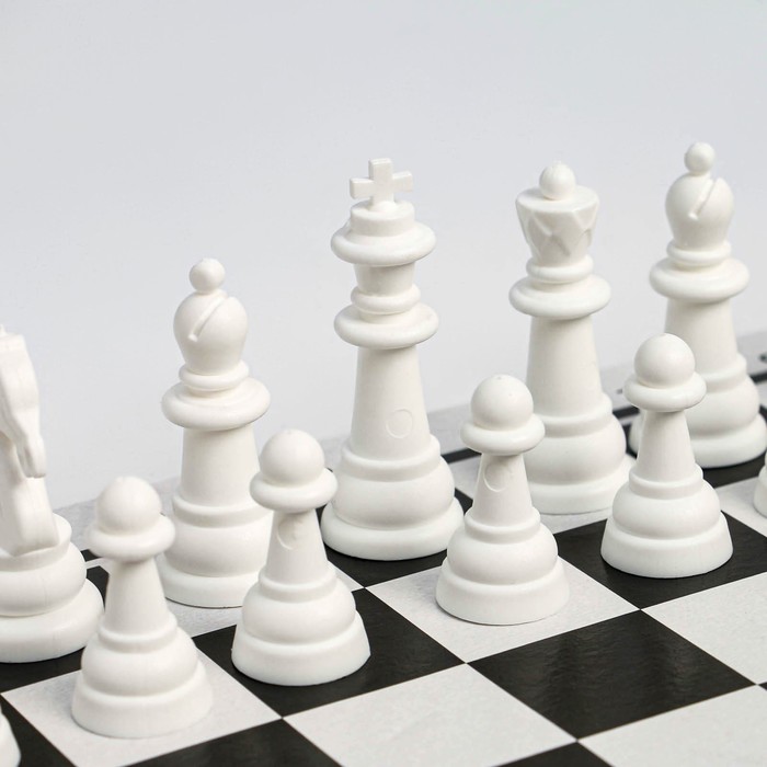 фото Настольная игра 3 в 1: шашки, нарды, шахматы", поле 21.7 х 18.5, d=1.3 см десятое королевство