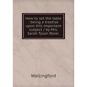 Книга How to set the table: being a treatise upon this important subject / by Mrs. Sarah Tyson Rorer.
Книга How to set the table: being a treatise upon this important subject / by Mrs. Sarah Tyson Rorer.