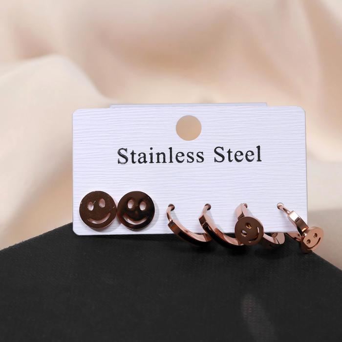 Серьги набор 3 пары "Смайлик" улыбочка, цвет золото
Серьги набор 3 пары "Смайлик" улыбочка, цвет золото