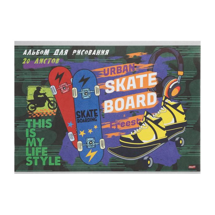 Альбом для рисования А4, 20 листов на скрепке "Скейтбординг", бумажная обложка, блок 100 г/м2
Альбом для рисования А4, 20 листов на скрепке "Скейтбординг", бумажная обложка, блок 100 г/м2
