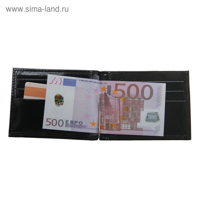 фото Зажим для купюр, отдел для монет и карт, цвет чёрный премьер