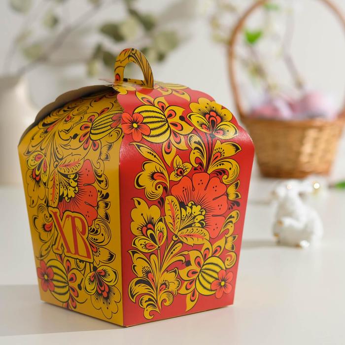 Пасхальная коробочка "ХВ", красная хохлома, 17 х 17 х 26 см
Пасхальная коробочка "ХВ", красная хохлома, 17 х 17 х 26 см