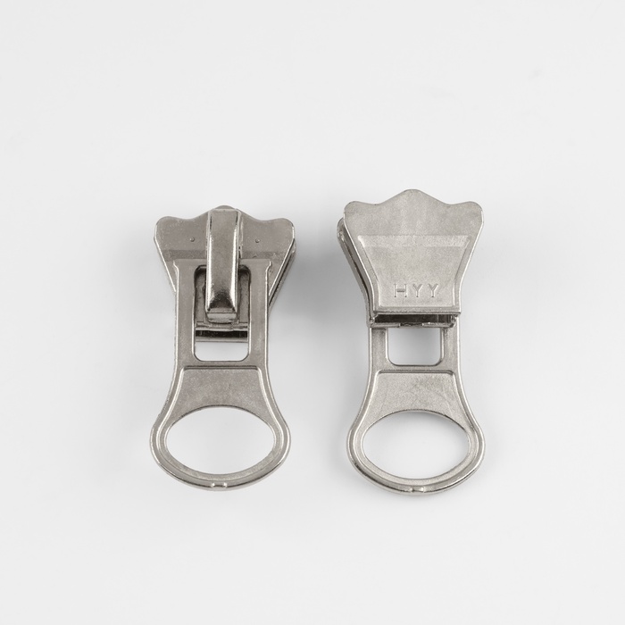 фото Замок автоматический для молнии «трактор», №8, 10 шт, цвет никель арт узор