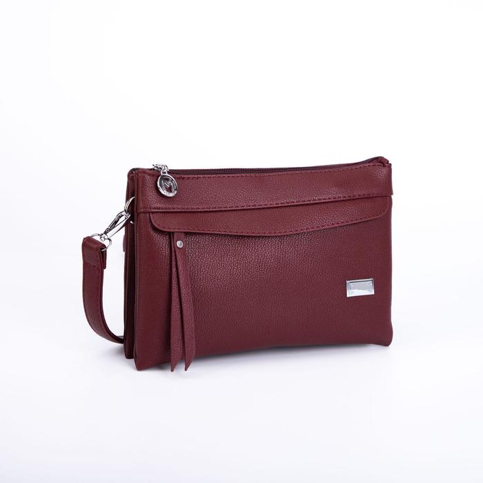 Сумка женская, 2 отдела на молнии, наружный карман, длинный ремень, цвет бордовый 
Сумка женская, 2 отдела на молнии, наружный карман, длинный ремень, цвет бордовый