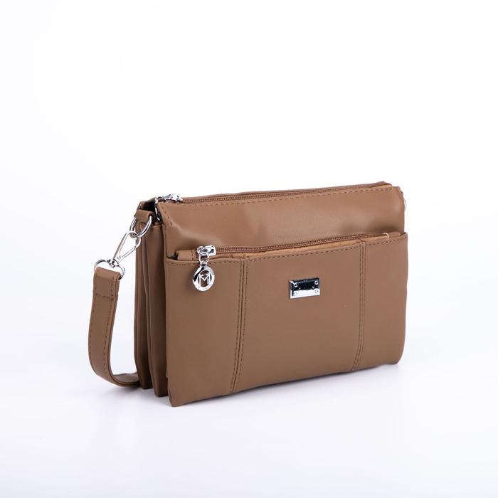 Сумка женская, 3 отдела на молнии, 2 наружных кармана, длинный ремень, цвет светло-коричневый
Сумка женская, 3 отдела на молнии, 2 наружных кармана, длинный ремень, цвет светло-коричневый