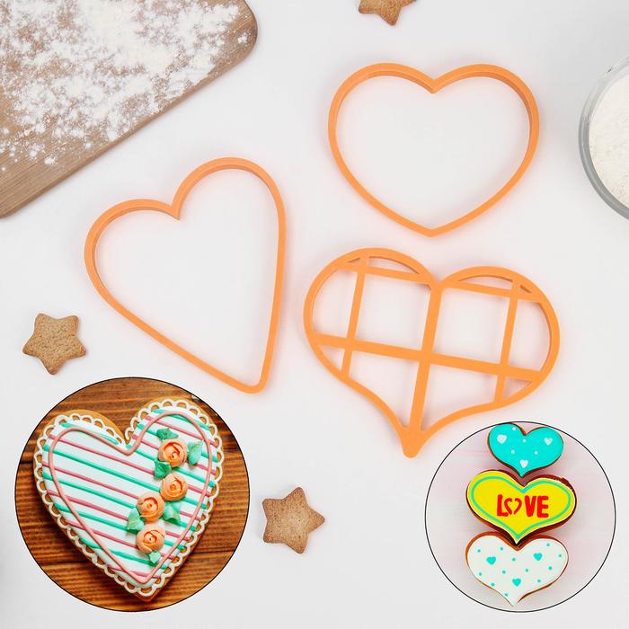 Набор форм для пряников «Сердца», 3 шт
Набор форм для пряников «Сердца», 3 шт